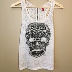 H&M sugar skull sheer lace like racerback tank